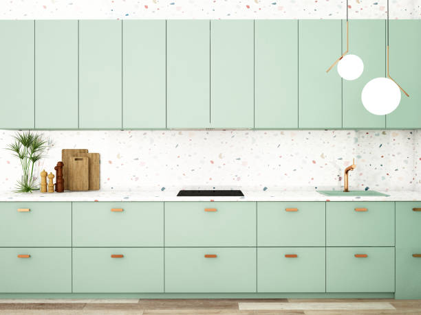 Pastel Linear Kitchen | Modern Straight Modular Kitchen Design